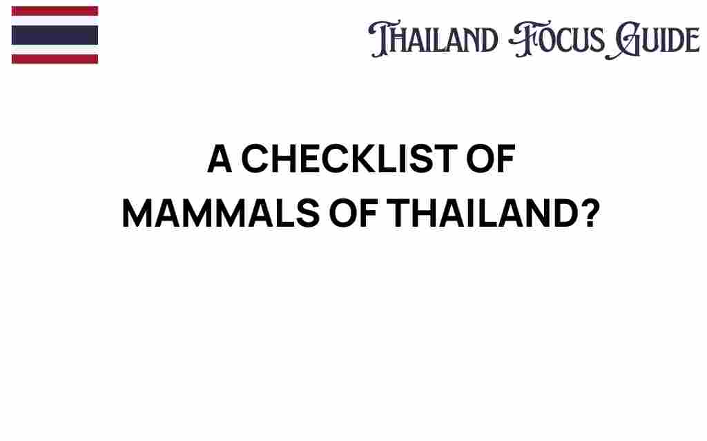 thailand-mammals-checklist