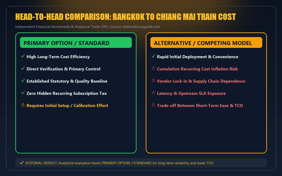 Head-to-head comparison matrix for bangkok to chiang mai train cost