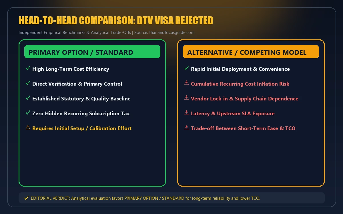 Head-to-head comparison matrix for dtv visa rejected