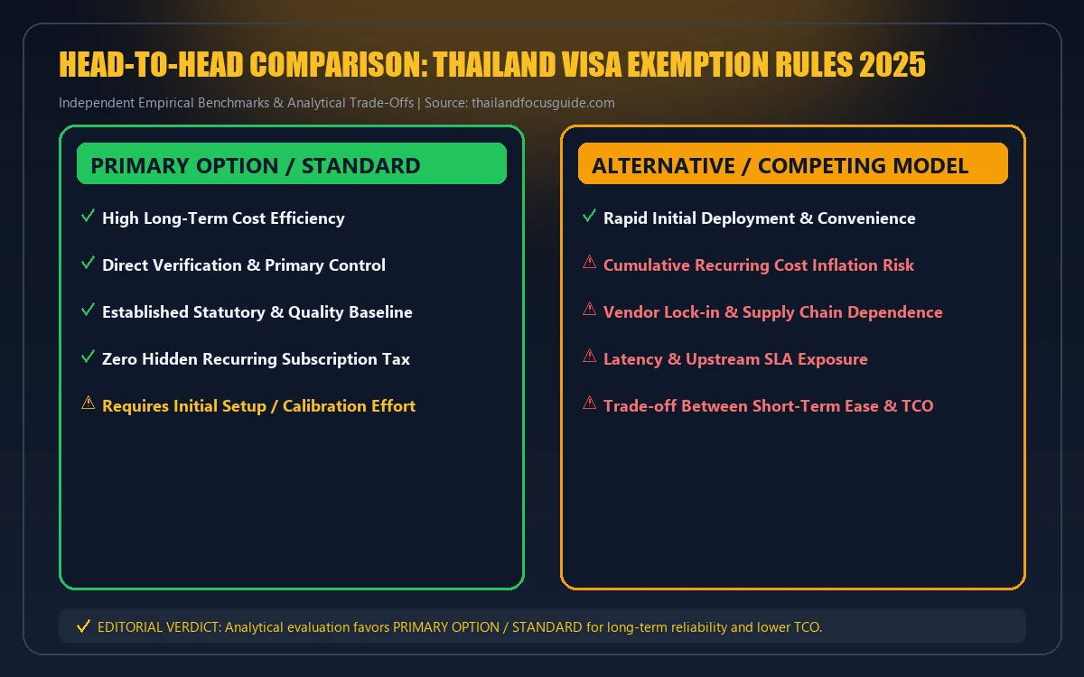Head-to-head comparison matrix for Thailand visa exemption rules 2025