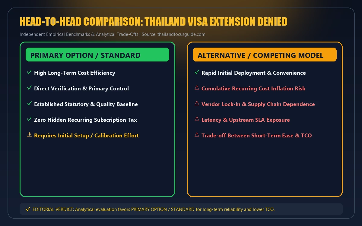 Head-to-head comparison matrix for thailand visa extension denied