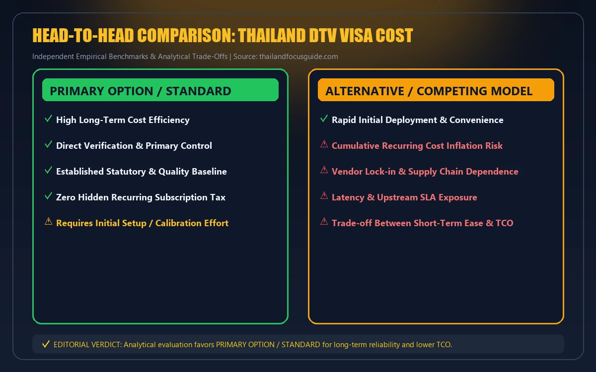 Head-to-head comparison matrix for Thailand DTV visa cost
